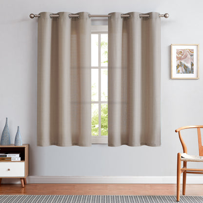 Curtainking Linen Textured Curtains Bedroom Living Room Window Curtain Set Light Filtering Drapes Grommet Top 2 Panels