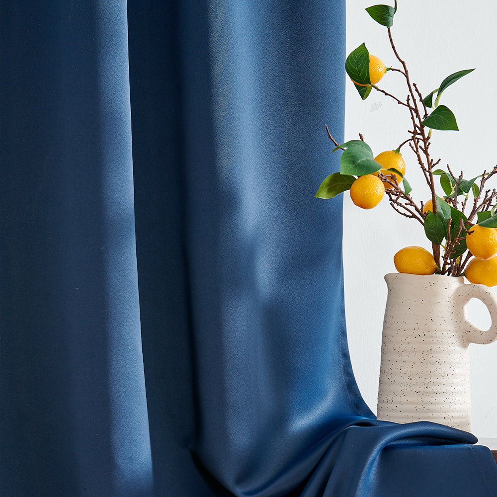 TOPICK Blackout Curtains Solid Grommet Drapes for Kitchen Bedroom Living Room 2 Panels