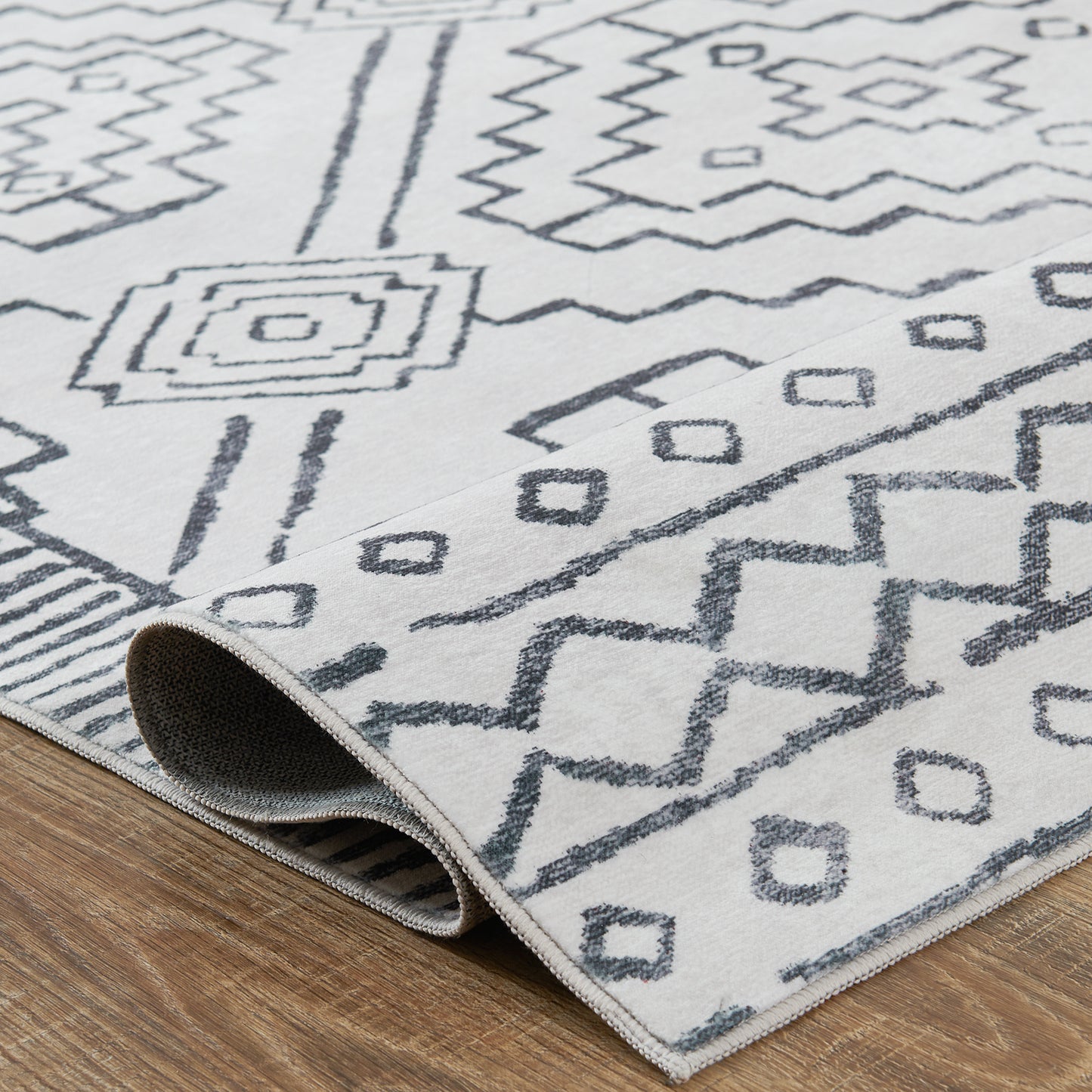 Jinchan Modern Geometric Print Foldable Area Rug