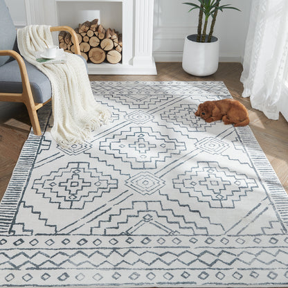 Jinchan Modern Geometric Print Foldable Area Rug