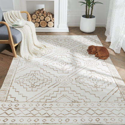 Jinchan Modern Geometric Print Foldable Area Rug