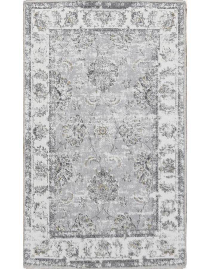 Jinchan Retro Vintage Persian Floral Foldable Grey Area Rug