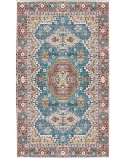 Vintage Persian Geometric Dark Red Area Rug