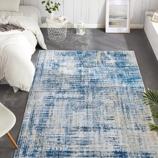 Jinchan Contemporary Modern Navy Blue Foldable Area Rug