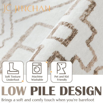 Jinchan Modern Geometric Print Foldable Area Rug