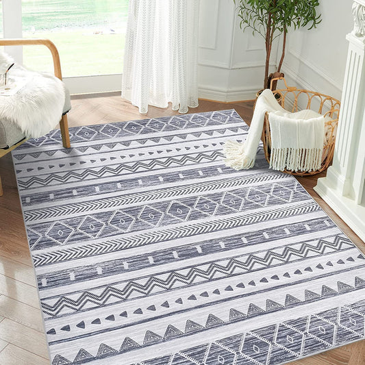 Moroccan Geometric Grey Area Rug