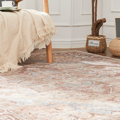 Jinchan Vintage Retro Persian Taupe Flodable Area Rug