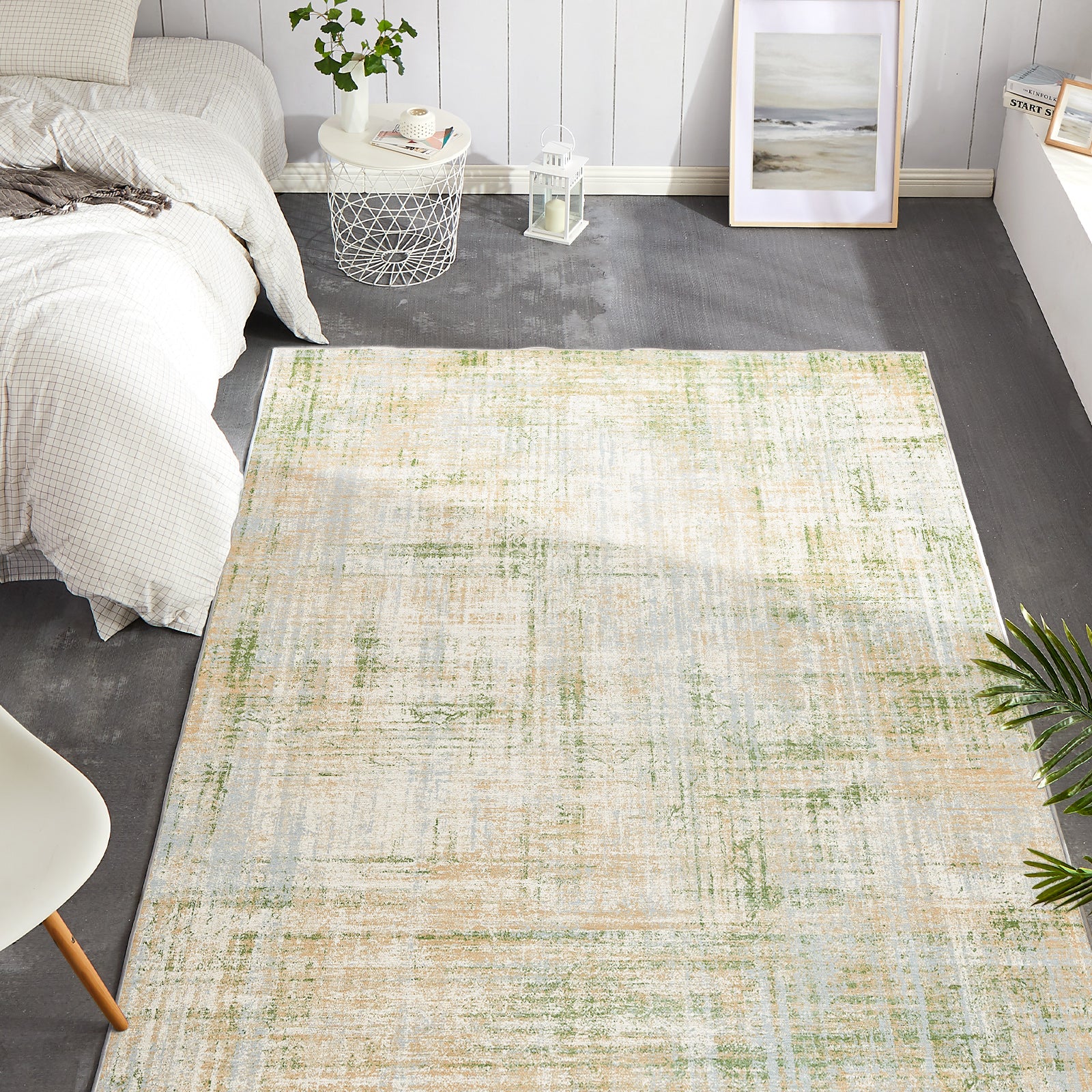 Contemporary Modern Abstract Sage Green Area Rugs 