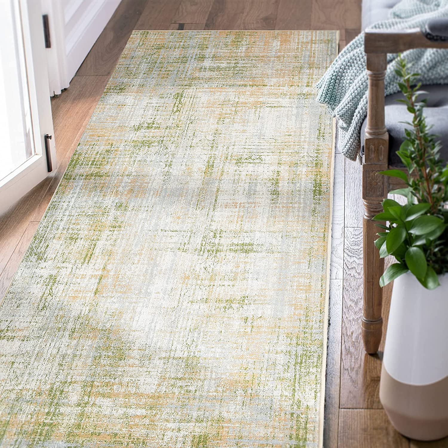 Contemporary Modern Abstract Sage Green Area Rugs 
