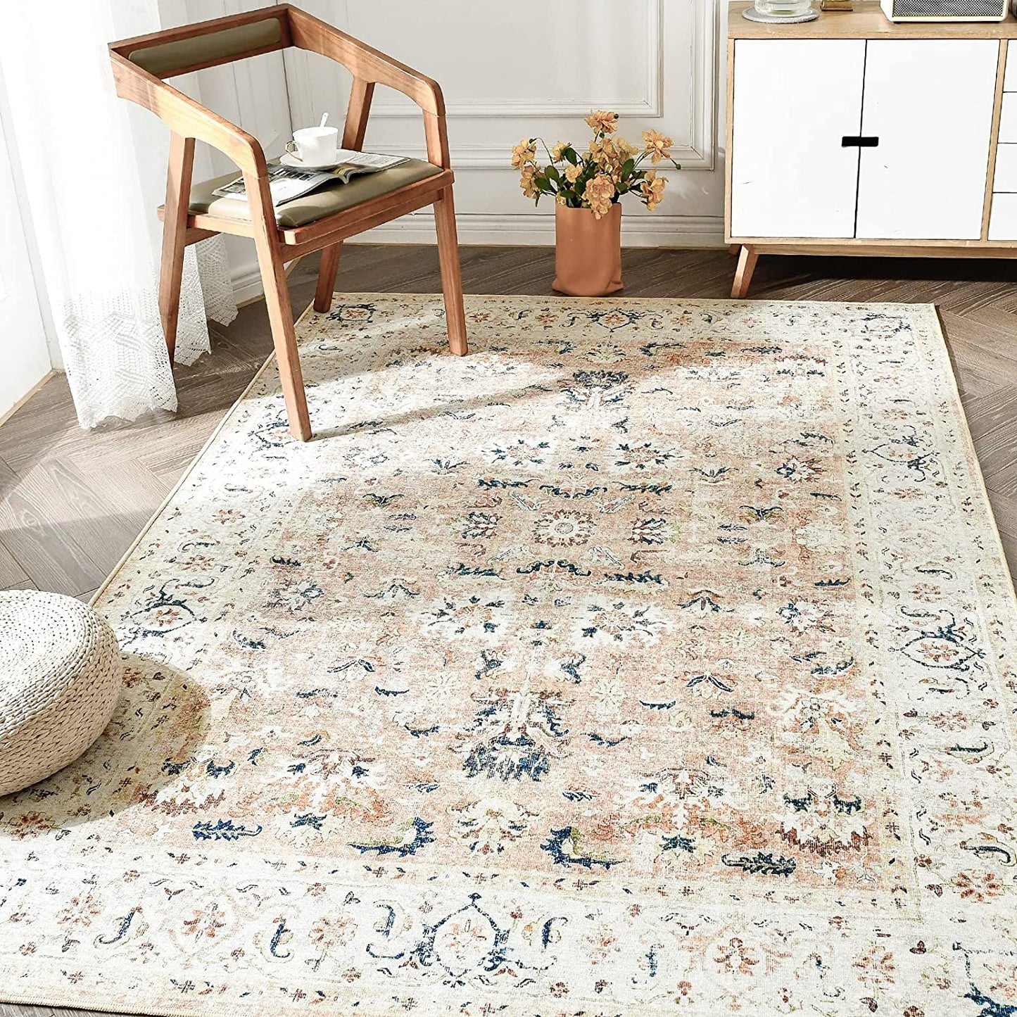 pink vintage rug