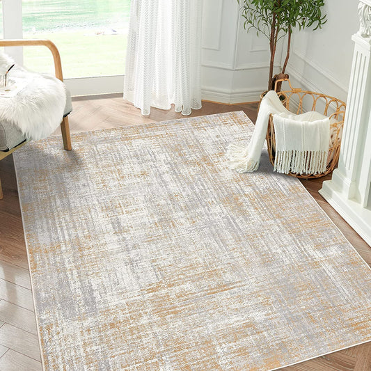 Contemporary Modern Abstract Taupe Area Rugs