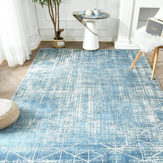 Diamond Lattice Blue Area Rug