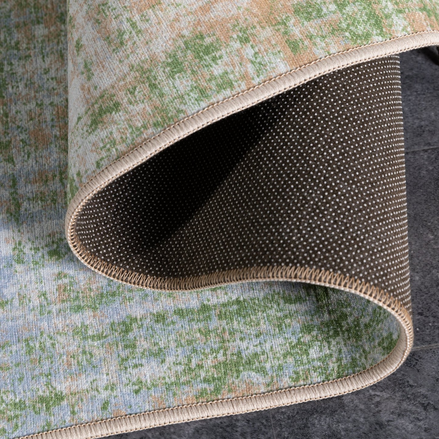 Jinchan Contemporary Modern Sage Green Foldable Area Rug